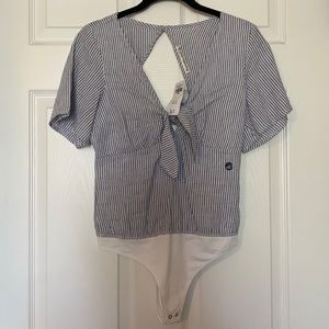 Tie front bodysuit top